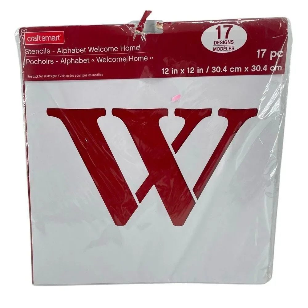 Craft Smart Alphabet Welcome Home Stencil Set 17-Piece 12x12 Inch Letters